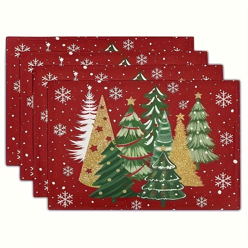 Family Tree Print - Alas Meja Makan Bermotif Pohon Natal