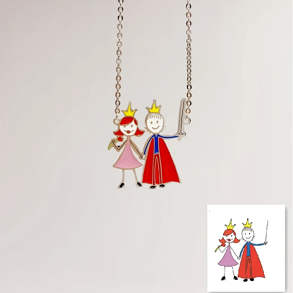 Name Necklace Custom - Liontin Gambar Anak-Anak, Suvenir Perhiasan Kalung