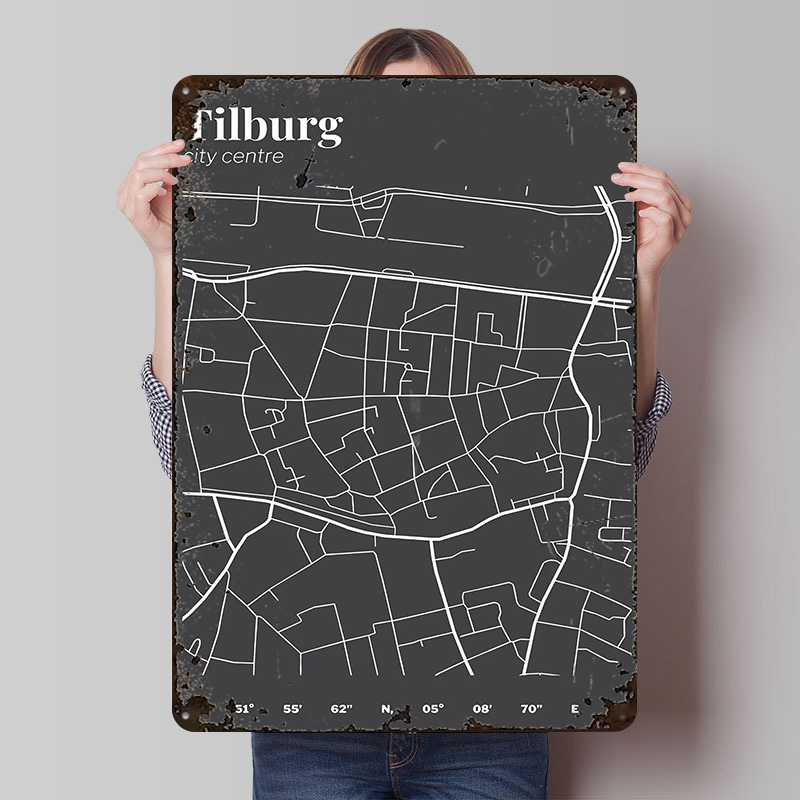 Poster Cetak Peta Pusat Kota T - Custom Map Poster ulasan dan harga