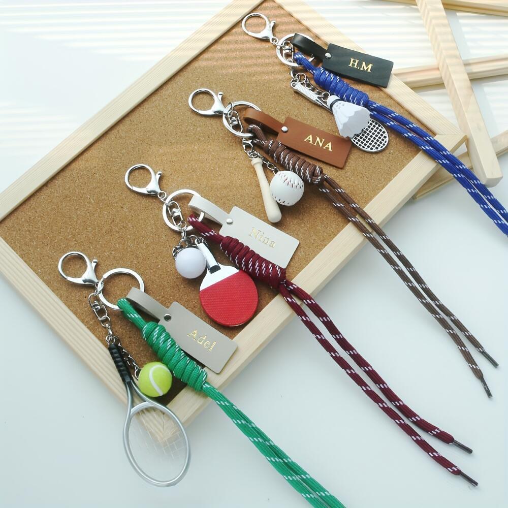 Gantungan Kunci Bertema Olahra - Monogram Keychain Leather ulasan dan harga