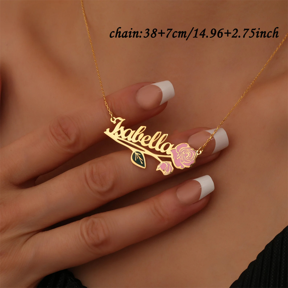 Kalung Nama Bunga Kelahiran Wa - Name Necklace Custom ulasan dan harga