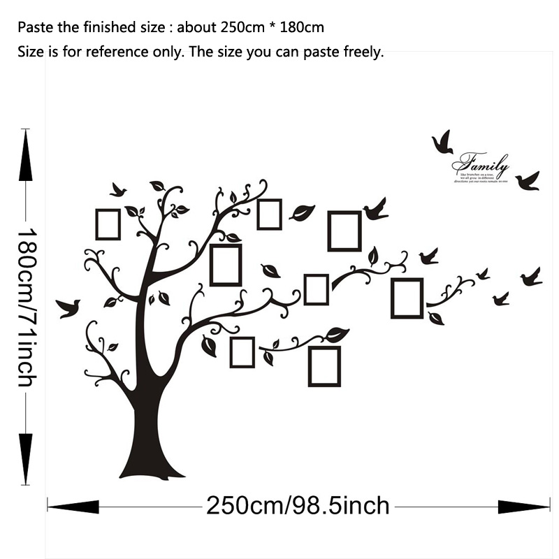 Stiker Dinding PVC Pohon Foto  - Family Tree Print ulasan dan harga