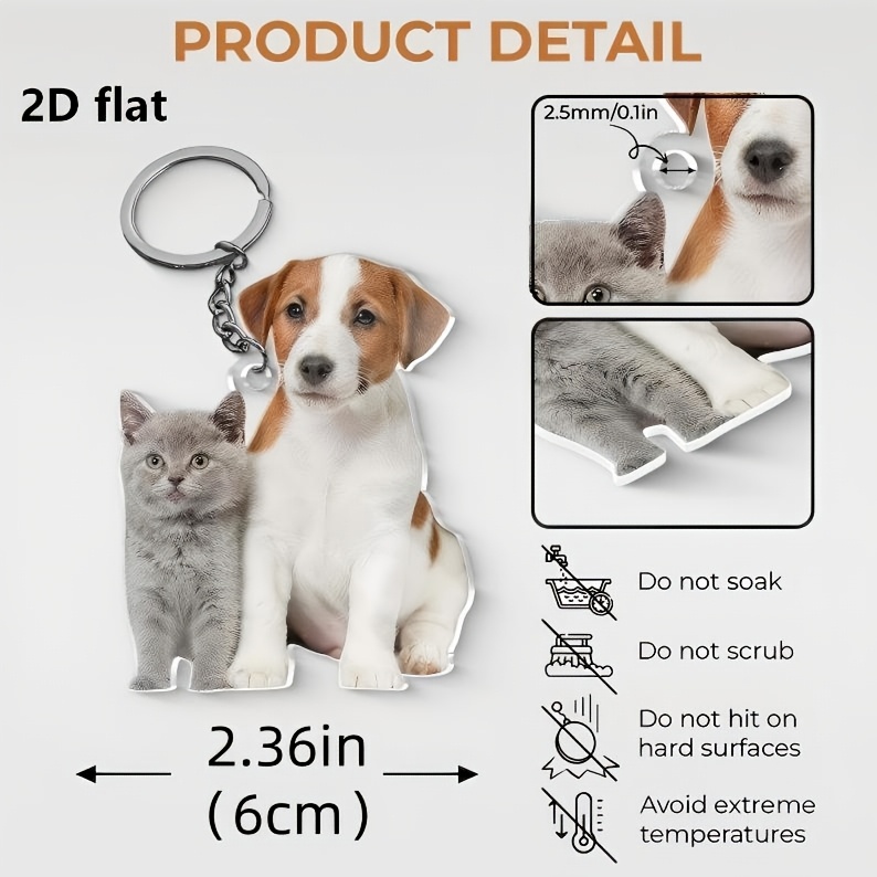 Gantungan Kunci Akrilik Kustom - Pet Portrait Custom ulasan dan harga